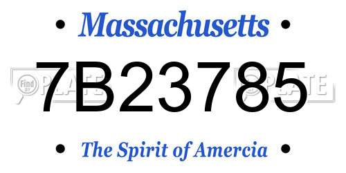 7B23785 Massachusetts License Plate