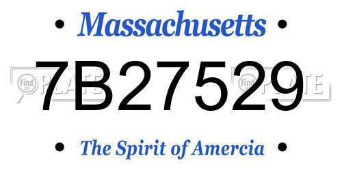 7B27529 Massachusetts License Plate