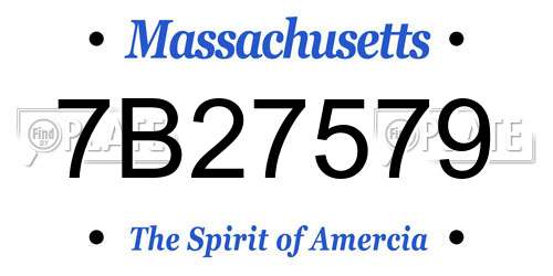 7B27579 Massachusetts License Plate