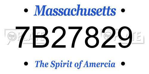 7B27829 Massachusetts License Plate