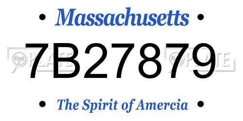 7B27879 Massachusetts License Plate