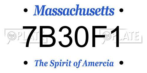 7B30F1 Massachusetts License Plate