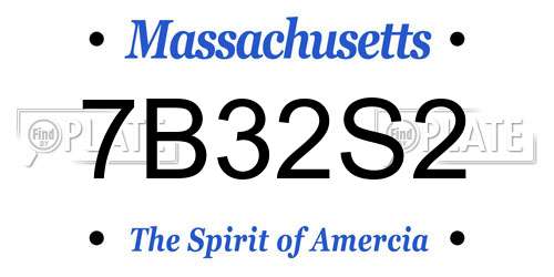 7B32S2 Massachusetts License Plate