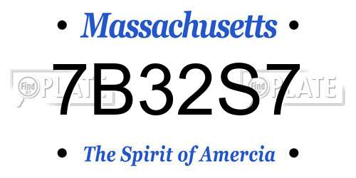 7B32S7 Massachusetts License Plate
