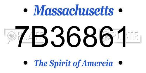7B36861 Massachusetts License Plate