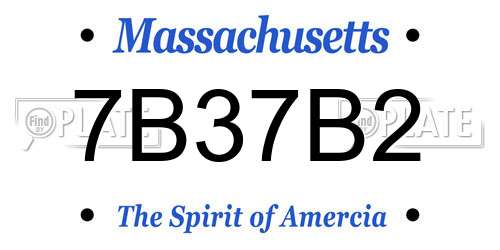 7B37B2 Massachusetts License Plate