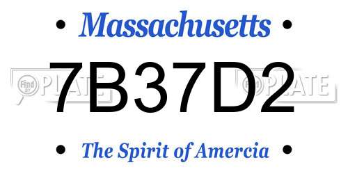 7B37D2 Massachusetts License Plate