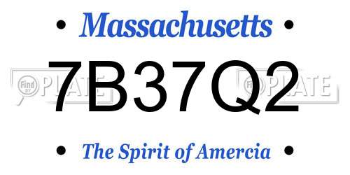 7B37Q2 Massachusetts License Plate