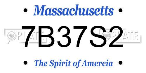 7B37S2 Massachusetts License Plate