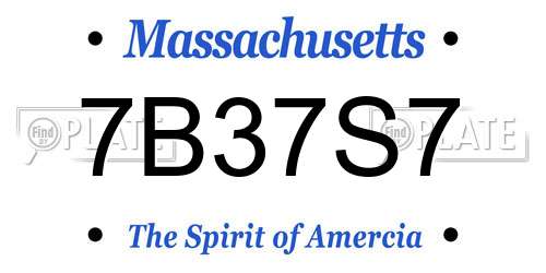 7B37S7 Massachusetts License Plate