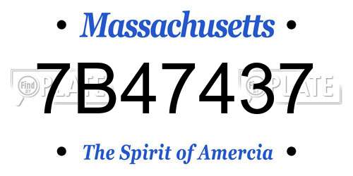 7B47437 Massachusetts License Plate