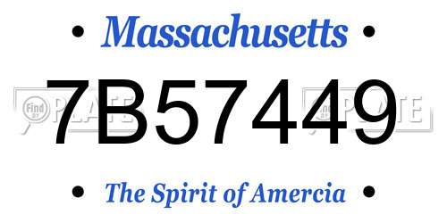 7B57449 Massachusetts License Plate