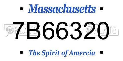 7B66320 Massachusetts License Plate
