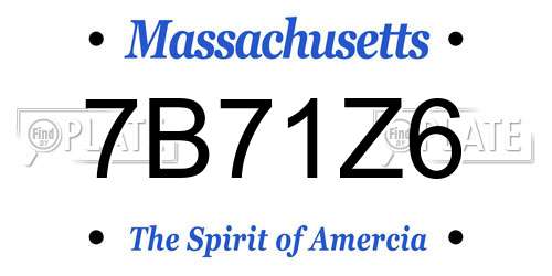 7B71Z6 Massachusetts License Plate