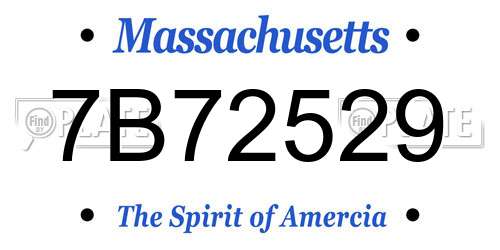 7B72529 Massachusetts License Plate