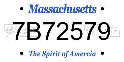 7B72579 Massachusetts License Plate