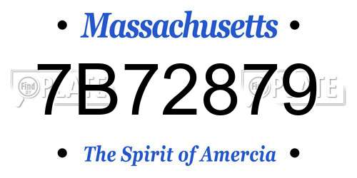 7B72879 Massachusetts License Plate