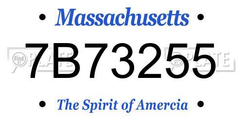 7B73255 Massachusetts License Plate
