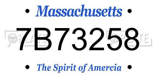 7B73258 Massachusetts License Plate