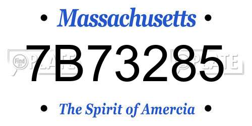 7B73285 Massachusetts License Plate