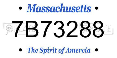 7B73288 Massachusetts License Plate