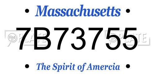 7B73755 Massachusetts License Plate