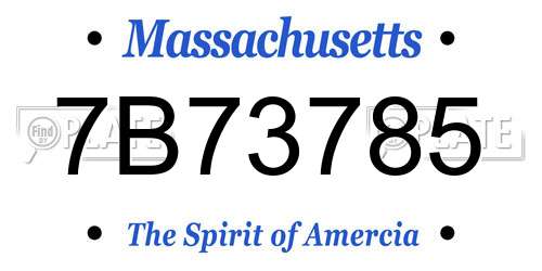 7B73785 Massachusetts License Plate