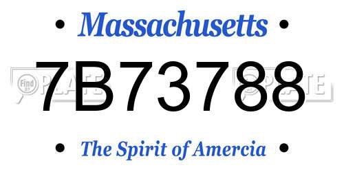7B73788 Massachusetts License Plate