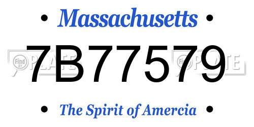 7B77579 Massachusetts License Plate