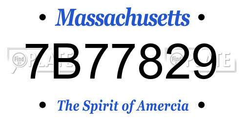 7B77829 Massachusetts License Plate