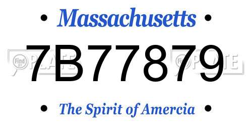 7B77879 Massachusetts License Plate