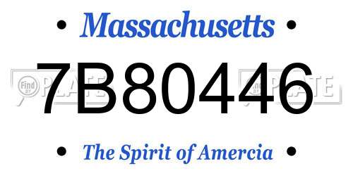 7B80446 Massachusetts License Plate