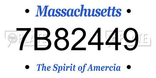 7B82449 Massachusetts License Plate