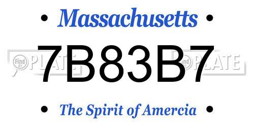 7B83B7 Massachusetts License Plate