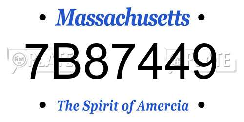 7B87449 Massachusetts License Plate