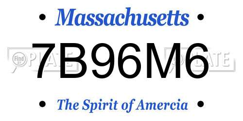 7B96M6 Massachusetts License Plate
