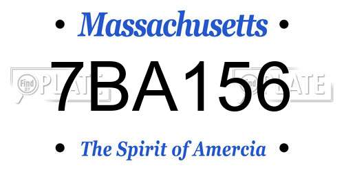 7BA156 Massachusetts License Plate
