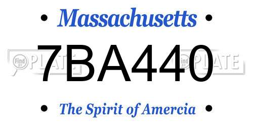 7BA440 Massachusetts License Plate