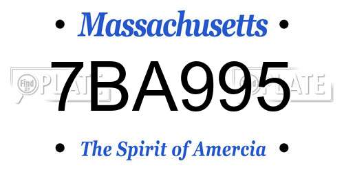 7BA995 Massachusetts License Plate
