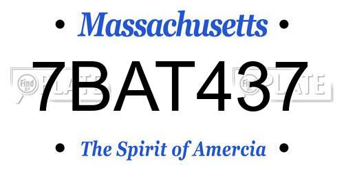 7BAT437 Massachusetts License Plate