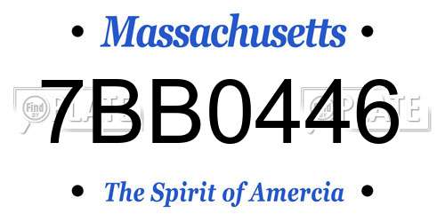 7BB0446 Massachusetts License Plate