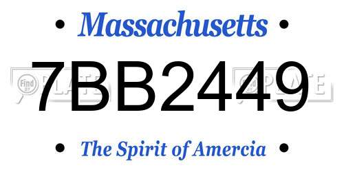 7BB2449 Massachusetts License Plate