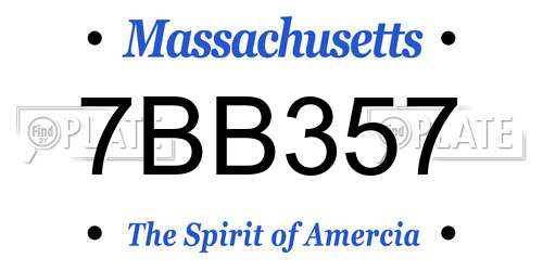 7BB357 Massachusetts License Plate
