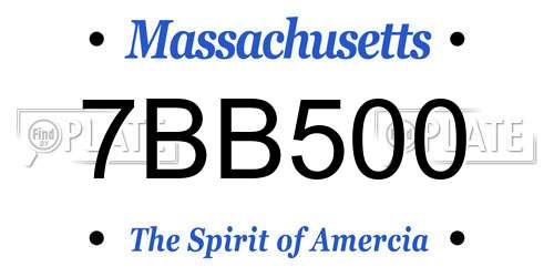 7BB500 Massachusetts License Plate