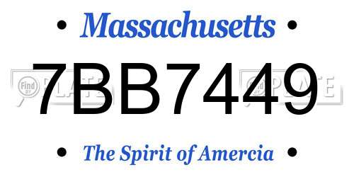 7BB7449 Massachusetts License Plate