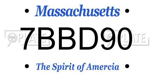 7BBD90 Massachusetts License Plate