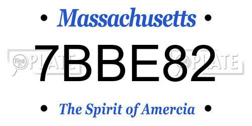 7BBE82 Massachusetts License Plate