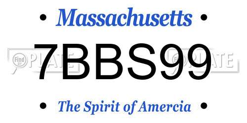 7BBS99 Massachusetts License Plate