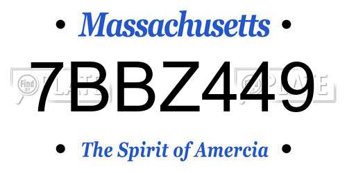 7BBZ449 Massachusetts License Plate