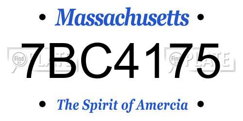 7BC4175 Massachusetts License Plate